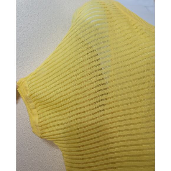 Lane Bryant Yellow Loose Knit Layered Lined Top 14 16 Lightweight Soft Flowy - Picture 2 of 7